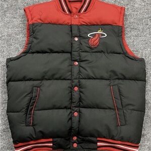 Vtg Reversible Miami Heat Puffer Vest NBA JH Design Size XL NICE